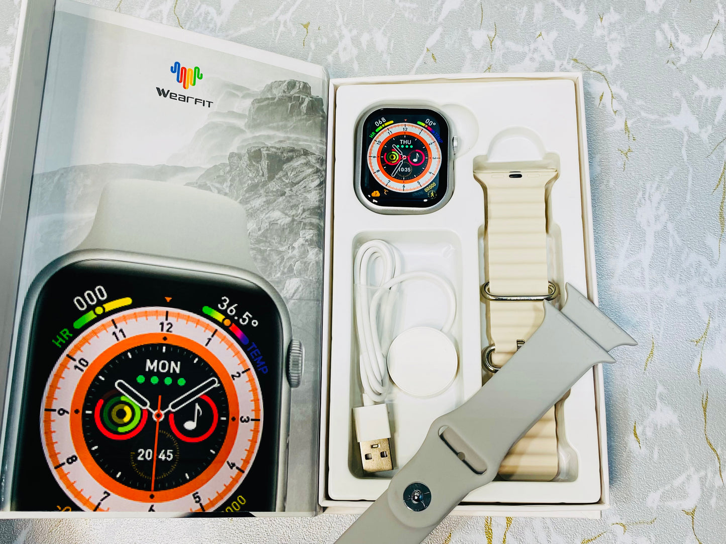 New HW68 Max Smart Watch With Amoled Display & Wireless Charging