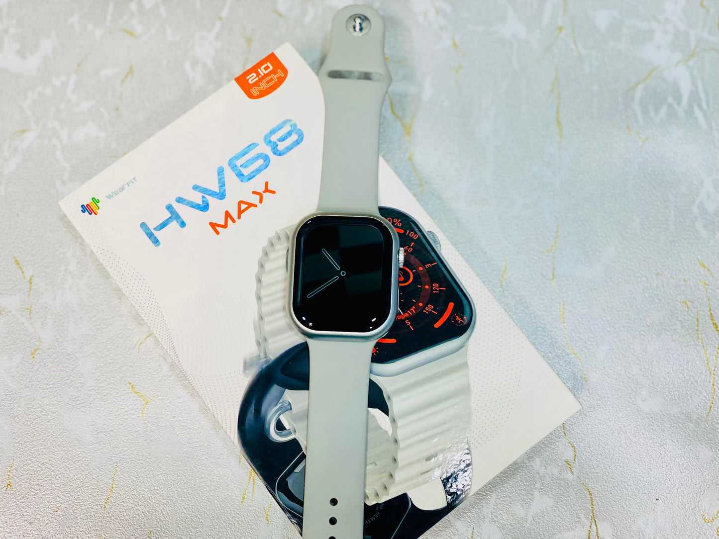 New HW68 Max Smart Watch With Amoled Display & Wireless Charging