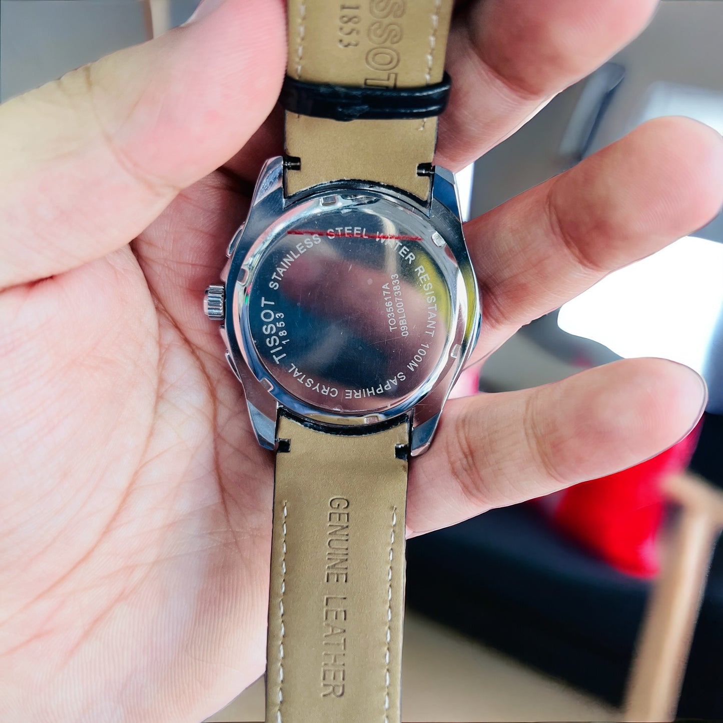 Original Tissot Men Wrist Watch Leather Straps With Master Lock