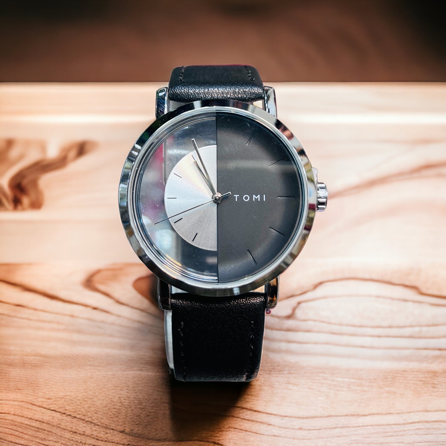New Fashion TOMI Men Wrist Watches Quartz Movement Leather Straps