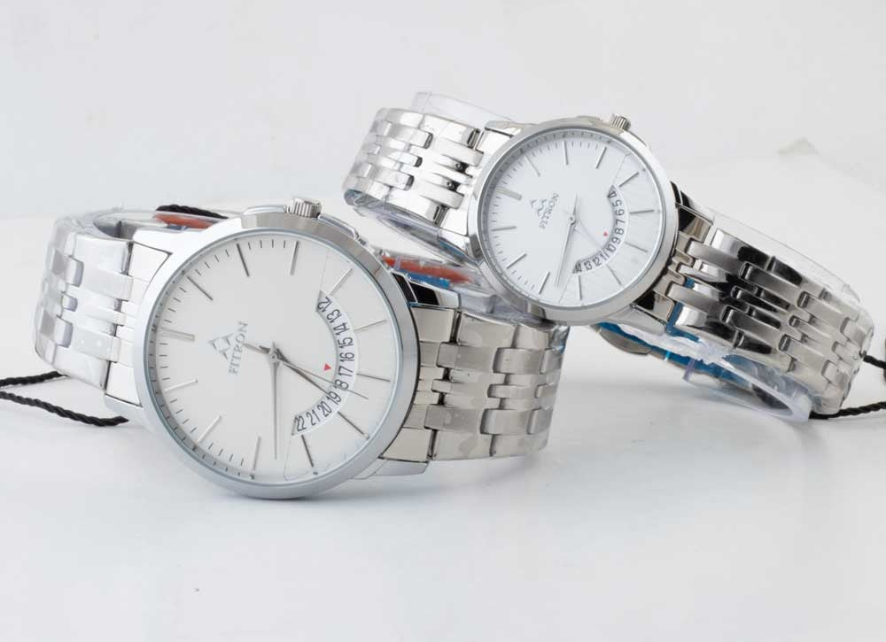 Original FITRON Japan Machine Quartz Movement Couple/Pair Watches