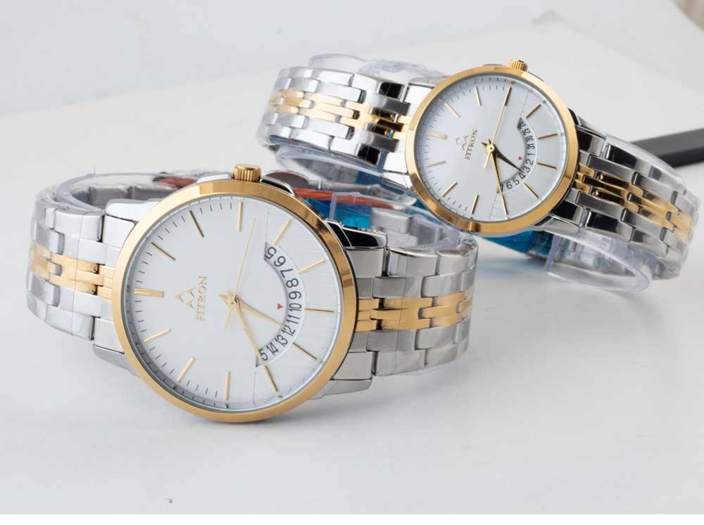 Original FITRON Japan Machine Quartz Movement Couple/Pair Watches