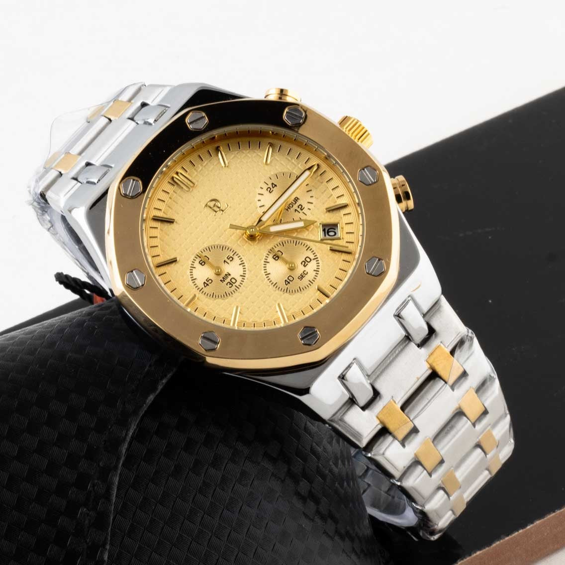 Original DL Chronograph Men Wrist Watch Stainless Steel Double Lock