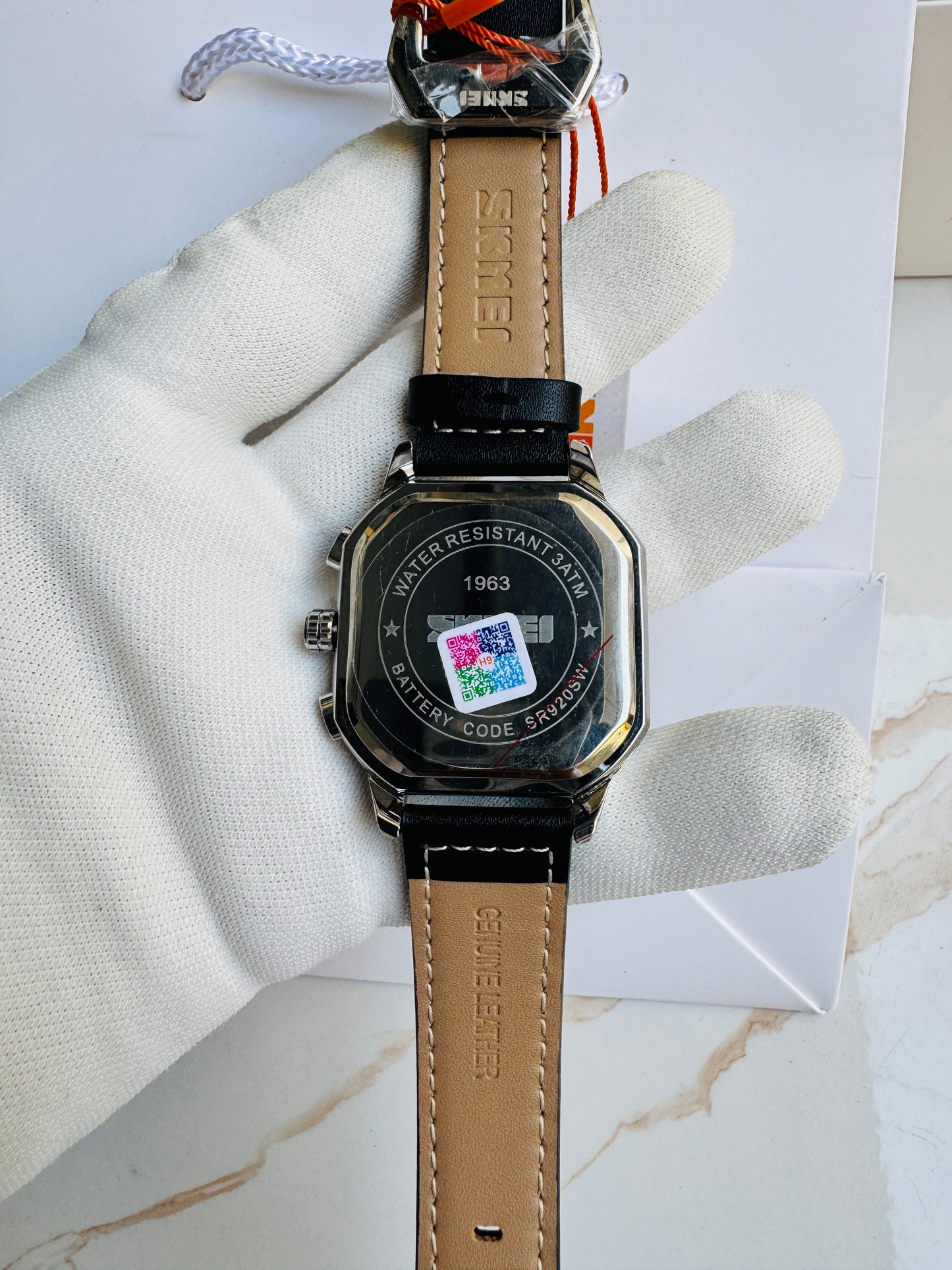 Original SKMEI Luxury Wrist Watch for Men Chronograph Working Leather Strap
