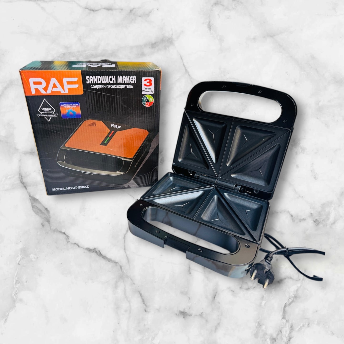 RAF Sandwich Maker 1200W Automatic Heat Protection