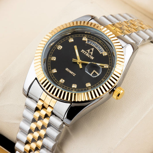 Original FITRON Stainless Steel Chain Wrist Watch for Men