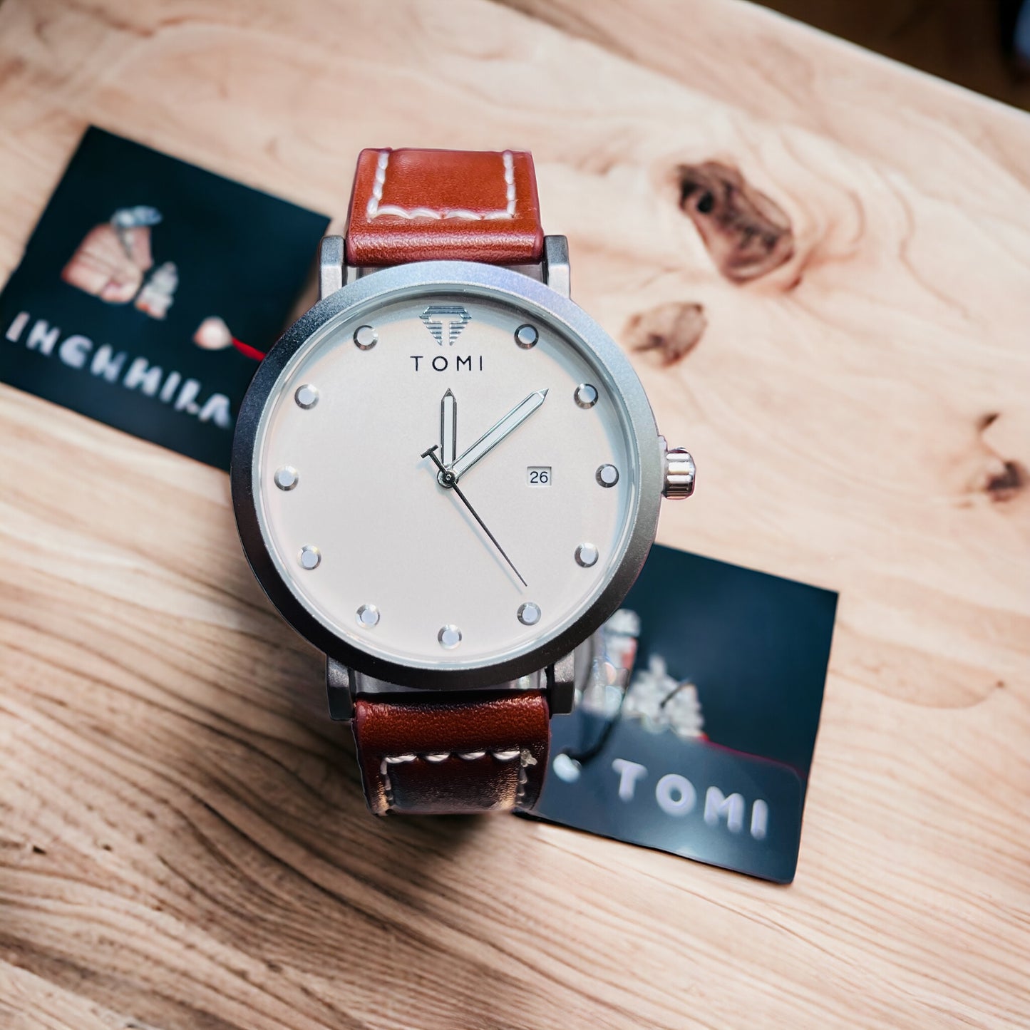 New Fashion TOMI Men Wrist Watches Quartz Movement Leather Straps