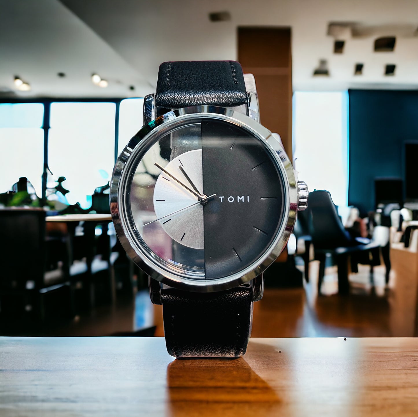 New Fashion TOMI Men Wrist Watches Quartz Movement Leather Straps
