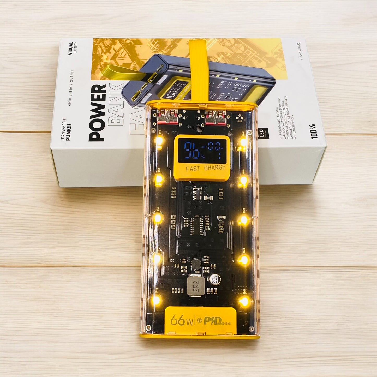 Premium Quality 20,000 mah 66 watt Ultra Fast Charging Power Bank  with LED Lights