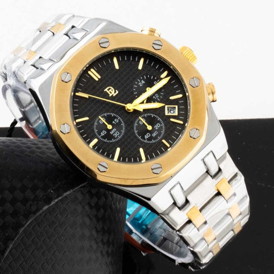 Original DL Chronograph Men Wrist Watch Stainless Steel Double Lock