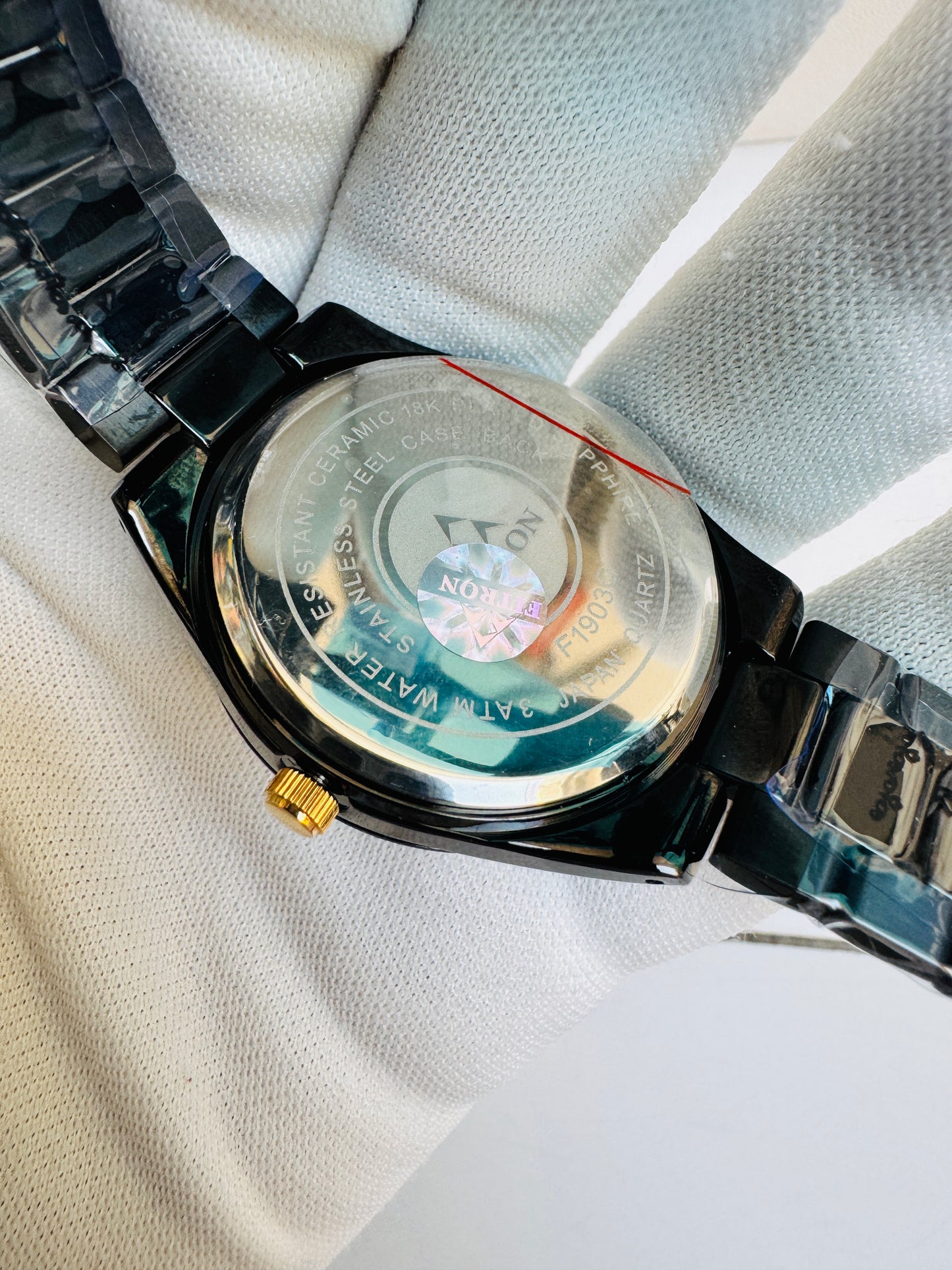 Original FITRON Luxury Black Sapphire Wrist Watch Japan Quartz Movement